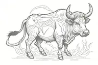 charging carabao cuts of beef overlay tattoo design idea