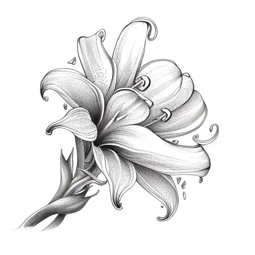 lily of the valley and  dasiy  tattoo design idea