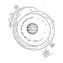 a moon with the words  You must be the change you wish to see in the world wrapped around it tattoo design idea