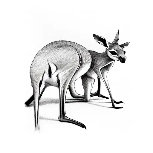 kangaroo tattoo design idea