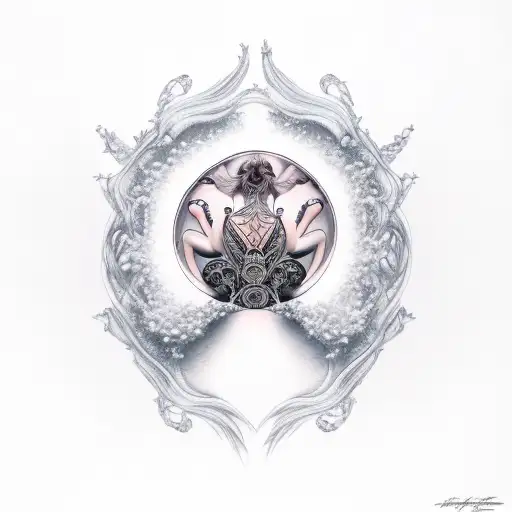 woman breast tattoo design idea