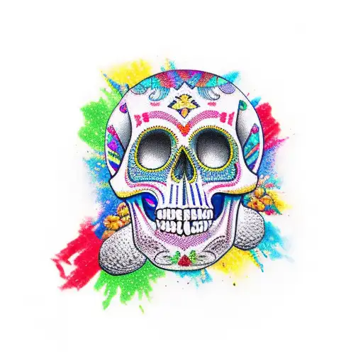 mexican skull tattoo design idea