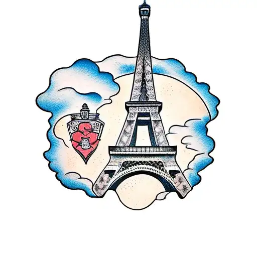 eiffel tower tattoo design idea