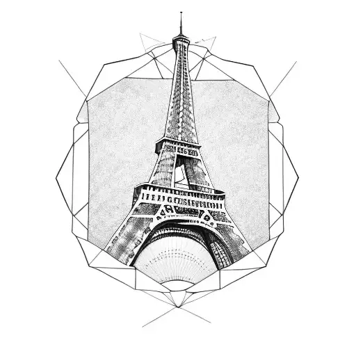 eiffel tower tattoo design idea