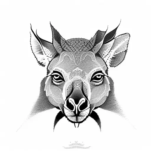 kangaroo tattoo design idea