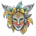 colombian mask tattoo design idea