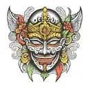 colombian mask tattoo design idea