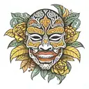 colombian mask tattoo design idea