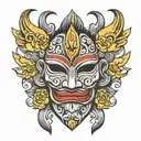 colombian mask tattoo design idea