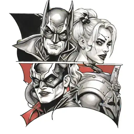 Batman Harley Quinn tattoo design idea