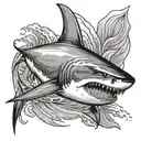 shark swimming tattoo design idea