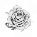 red carnation with a rattlesnake wrapped around it tattoo design idea