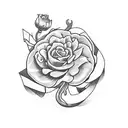 red carnation with a rattlesnake wrapped around it tattoo design idea
