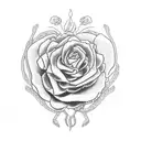 red carnation with a rattlesnake wrapped around it tattoo design idea