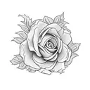 red carnation with stem and a rattlesnake wrapped around it tattoo design idea