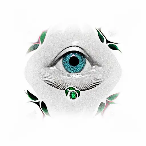 lotus with emerald snake eye in the center tattoo design idea