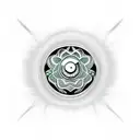 lotus with emerald snake eye in the center tattoo design idea
