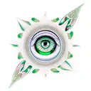 lotus with emerald snake eye in the center tattoo design idea