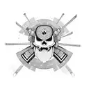 samurai with skull in hand tattoo design idea