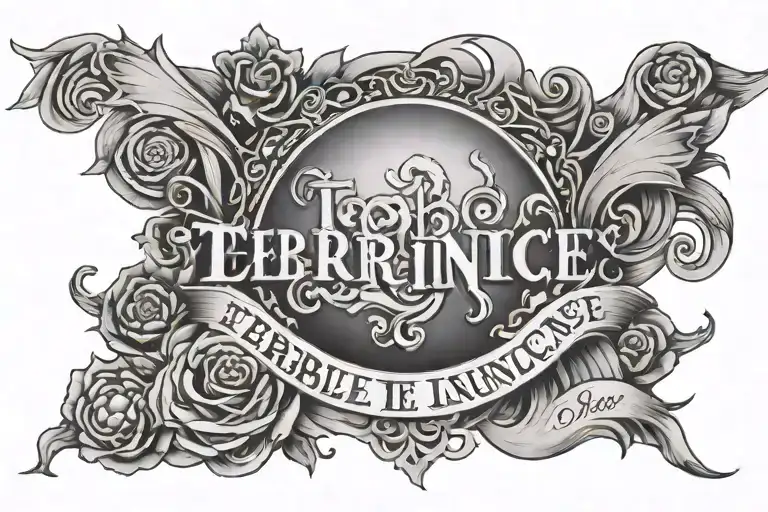 womb tattoo that says "TERRIBLE INFLUENCE" tattoo design idea