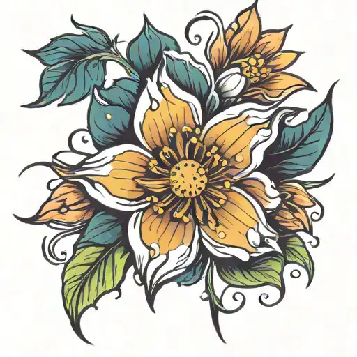 cosmo flower tattoo design idea