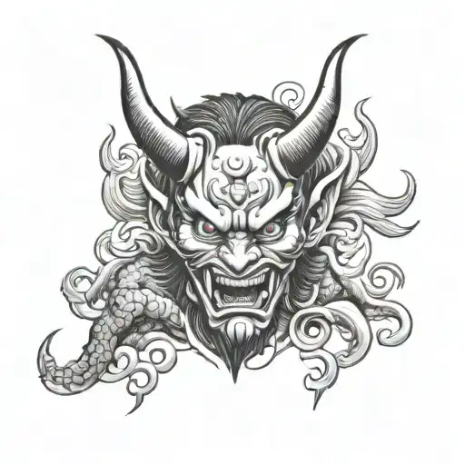 japanese devil tattoo design idea