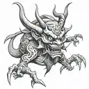 japanese devil tattoo design idea
