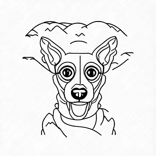 camera, filmstrip, whippet, mountains tattoo design idea