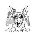 mirorless camera with a whippet and mountains tattoo design idea