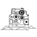 camera, camera roll, whippet and mountains tattoo design idea