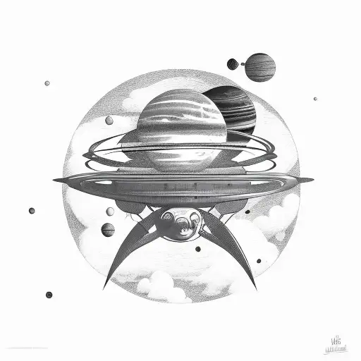 Firefly with Planets tattoo design idea