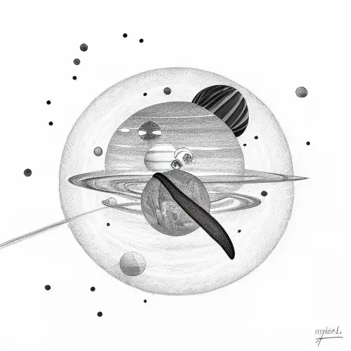 Firefly with Planets tattoo design idea