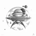 Firefly with Planets tattoo design idea