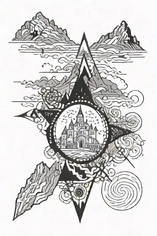 group tattoo, celebrating a trip I did with 6 friends to Picos  da Europa, in Spain. We did a 4 day harsh trail trip tattoo design idea