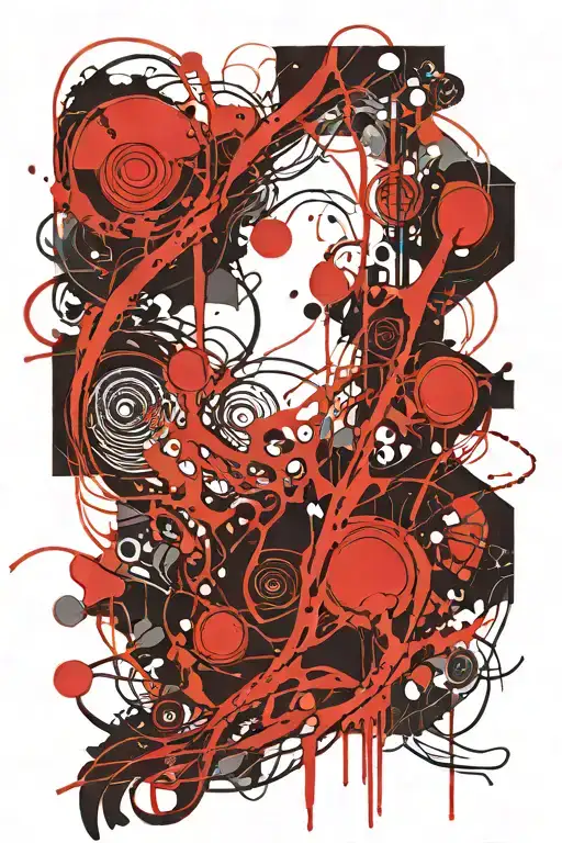 long skinny abstract liquid wavy line tattoo design idea