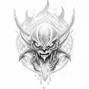 Demon with fire tattoo design idea