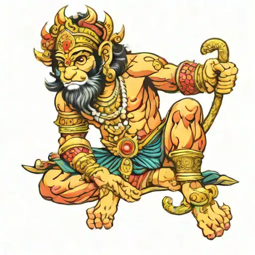Hanuman gada tattoo design idea