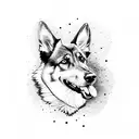 German Shepherd dog tattoo design idea