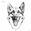 German Shepherd dog tattoo design idea