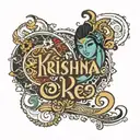 krishna name tattoo design idea