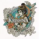 krishna name tattoo design idea