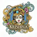 krishna name tattoo design idea