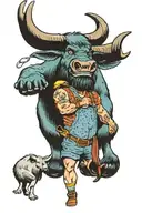 Paul Bunyan and babe the blue ox tattoo design idea