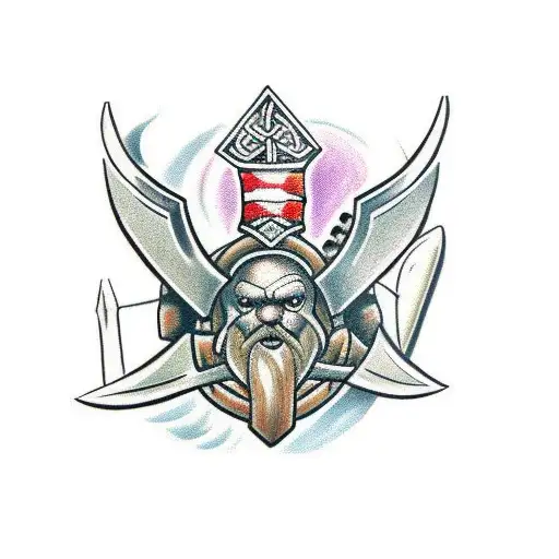 crossed Viking axes tattoo design idea