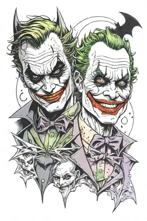 Batman and the Joker tattoo design idea