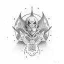 Tattoo of a character from 'A Lenda de Aang' in dotwork style tattoo design idea