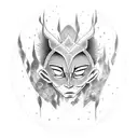 Tattoo of a character from 'A Lenda de Aang' in dotwork style tattoo design idea