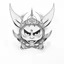 Tattoo of a character from 'A Lenda de Aang' in dotwork style tattoo design idea