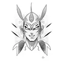 Tattoo of a character from 'A Lenda de Aang' in dotwork style tattoo design idea