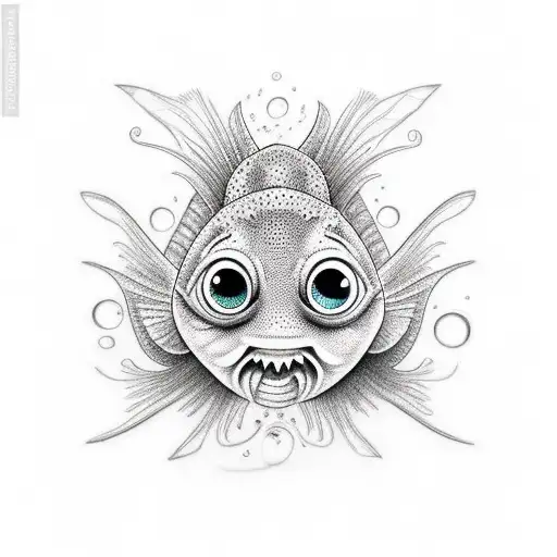 fish with really big eyes tattoo design idea